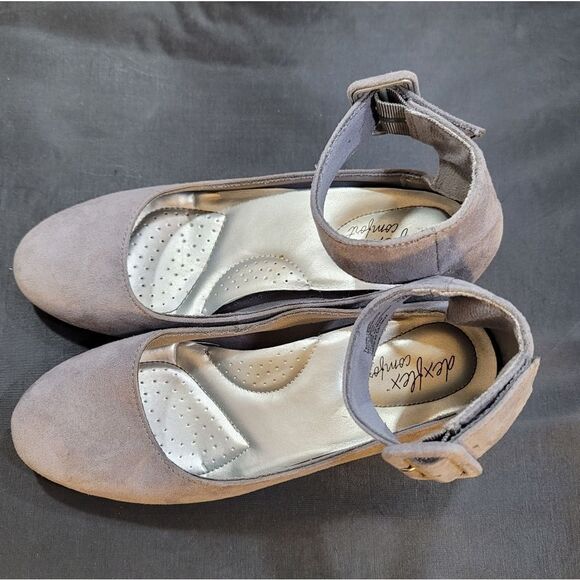 DEXFLEX COMFORT CLASSIC CAUSAL ROUND TOE LOW WEDGE PLATFORM HEEL SHOE - Picture 6 of 11